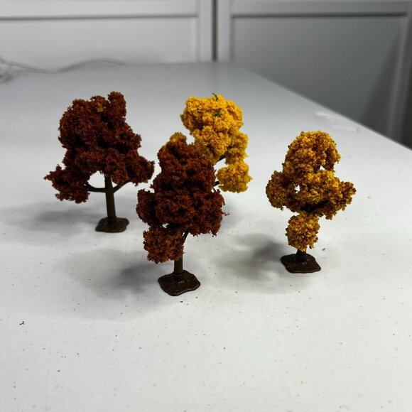 Thanksgiving Village Miniature 3" Autumn Trees - Picture 1 of 6